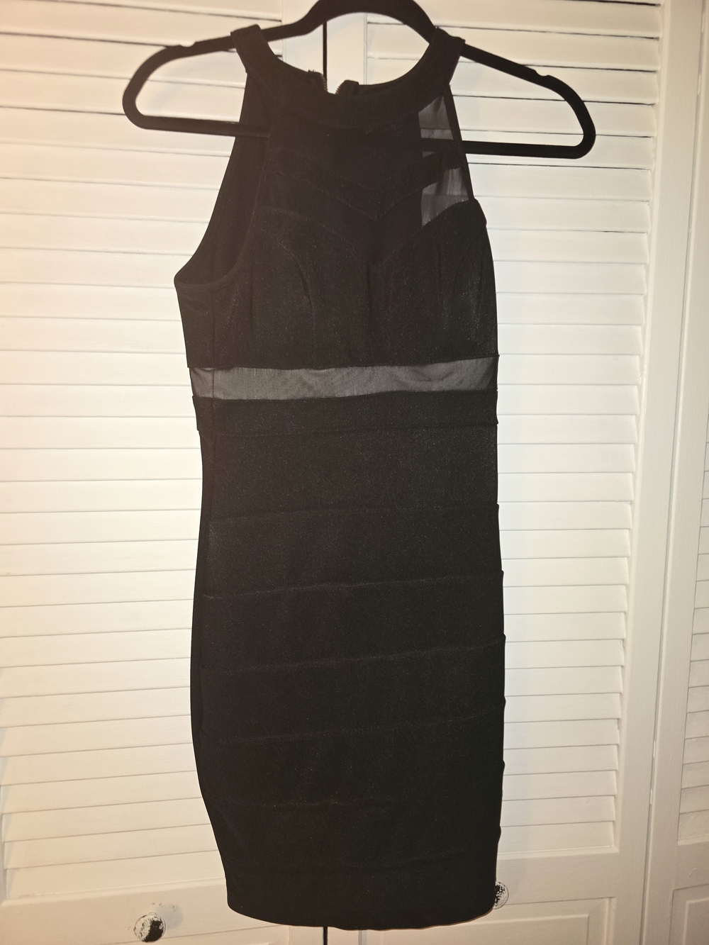 Windsor Black Mesh-Trim Pencil Skirt